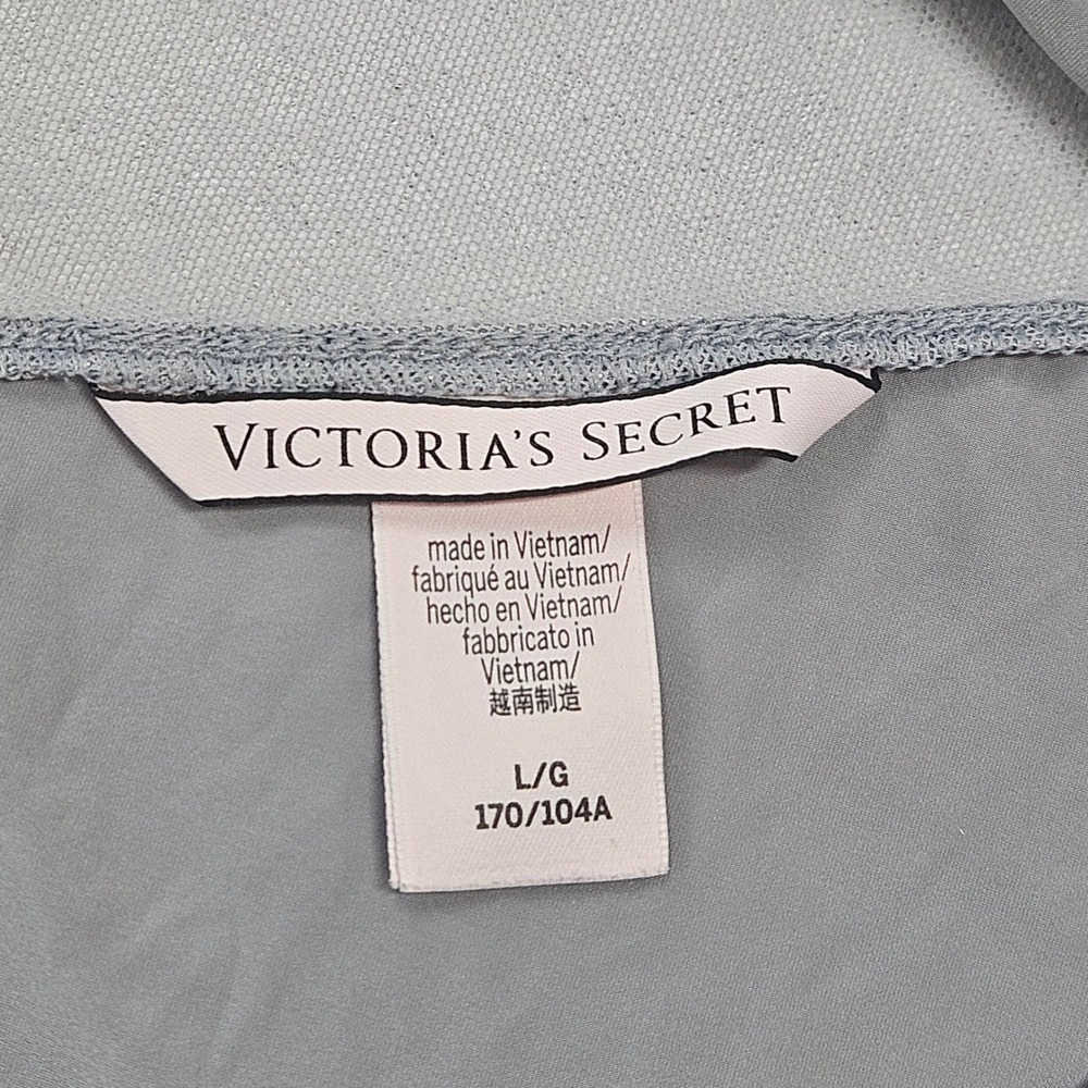 Victoria's Secret Silver Metallic Shimmer Mesh Trim Nightgown L - Picture 3 of 6
